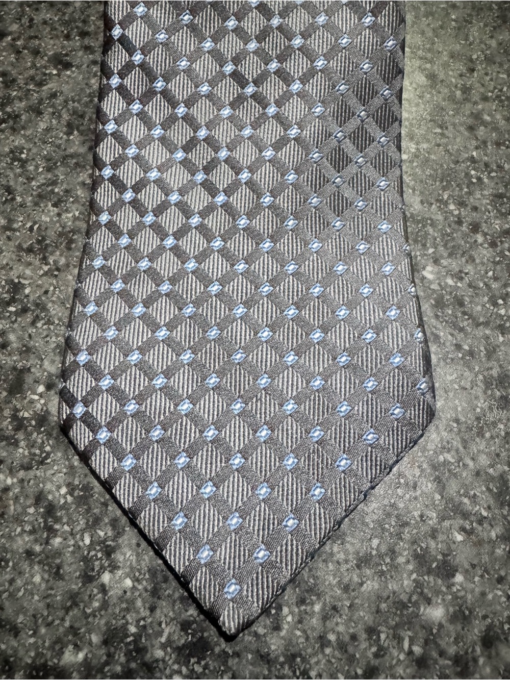 Nordstrom Gray Tie with Light Blue Geometric Dots